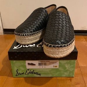 Sam Edelman Catherine Black Leather Espadrilles